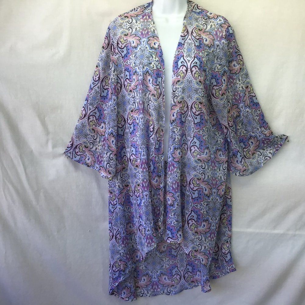 Always Indigo Women Wrap Blu Swim Cover Up Top 1X